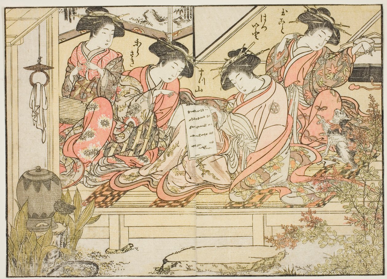 Courtisanes de Matsubaya, du livre "Miroir des belles femmes des quartiers de plaisir (Seiro bijin awase sugata kagami)," vol. 2 - Kitao Shigemasa