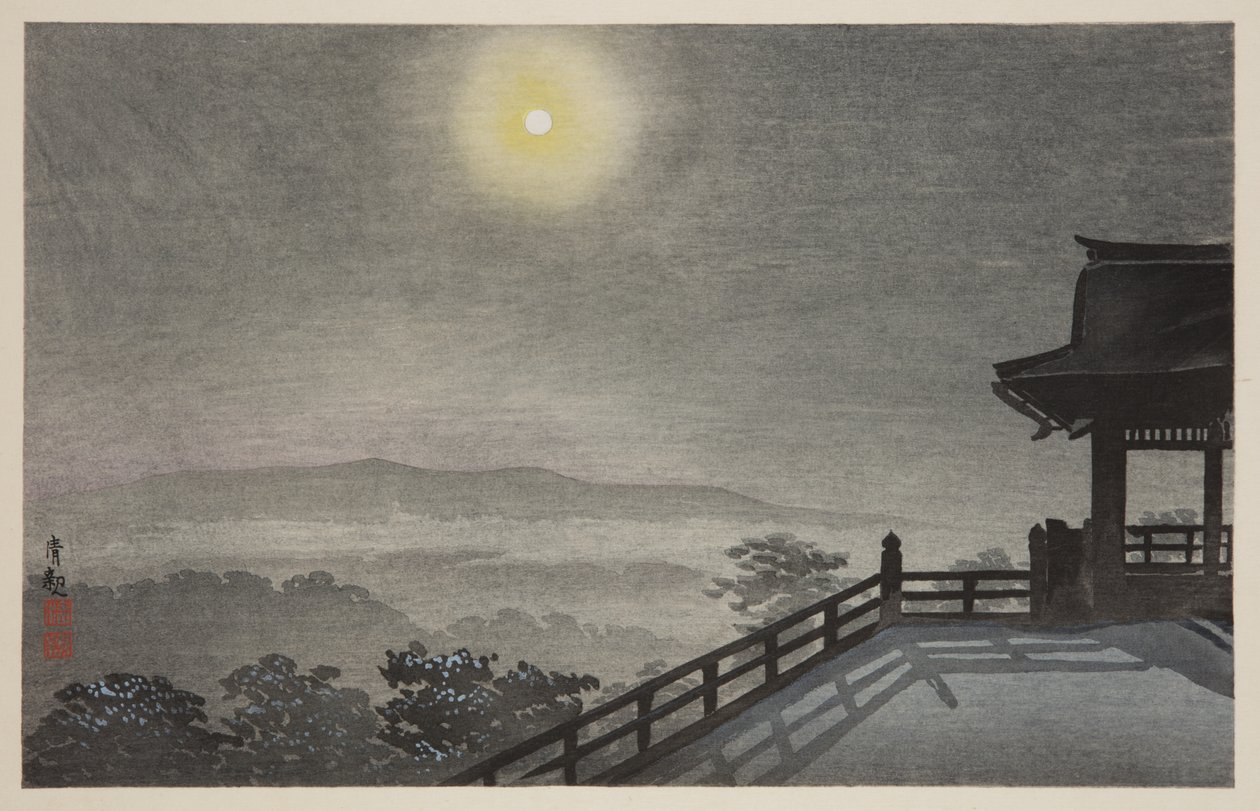 Soirée de lune fraîche à Kiyomizudo dans la capitale orientale - Kiyochika Kobayashi