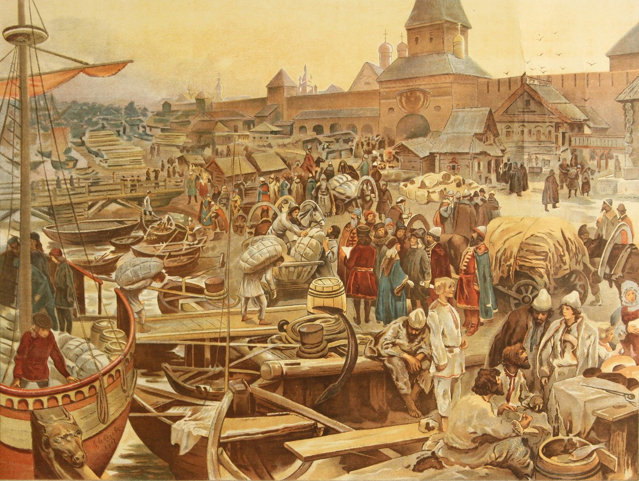 Port de Novgorod - Klavdiy Vasilievich Lebedev