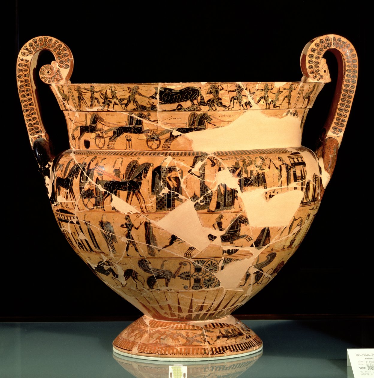 Côté B du Vase François, réalisé par Ergotimos, vers 570 avant J.-C. - Kleitias Kleitias
