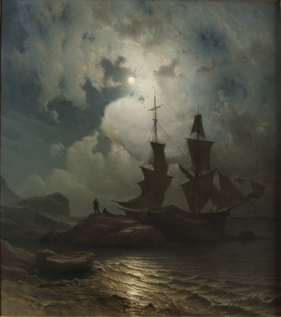 Norvégien :  Clair de lune sur la côte norvégienne Clair de lune sur la côte norvégienne - Knud Baade