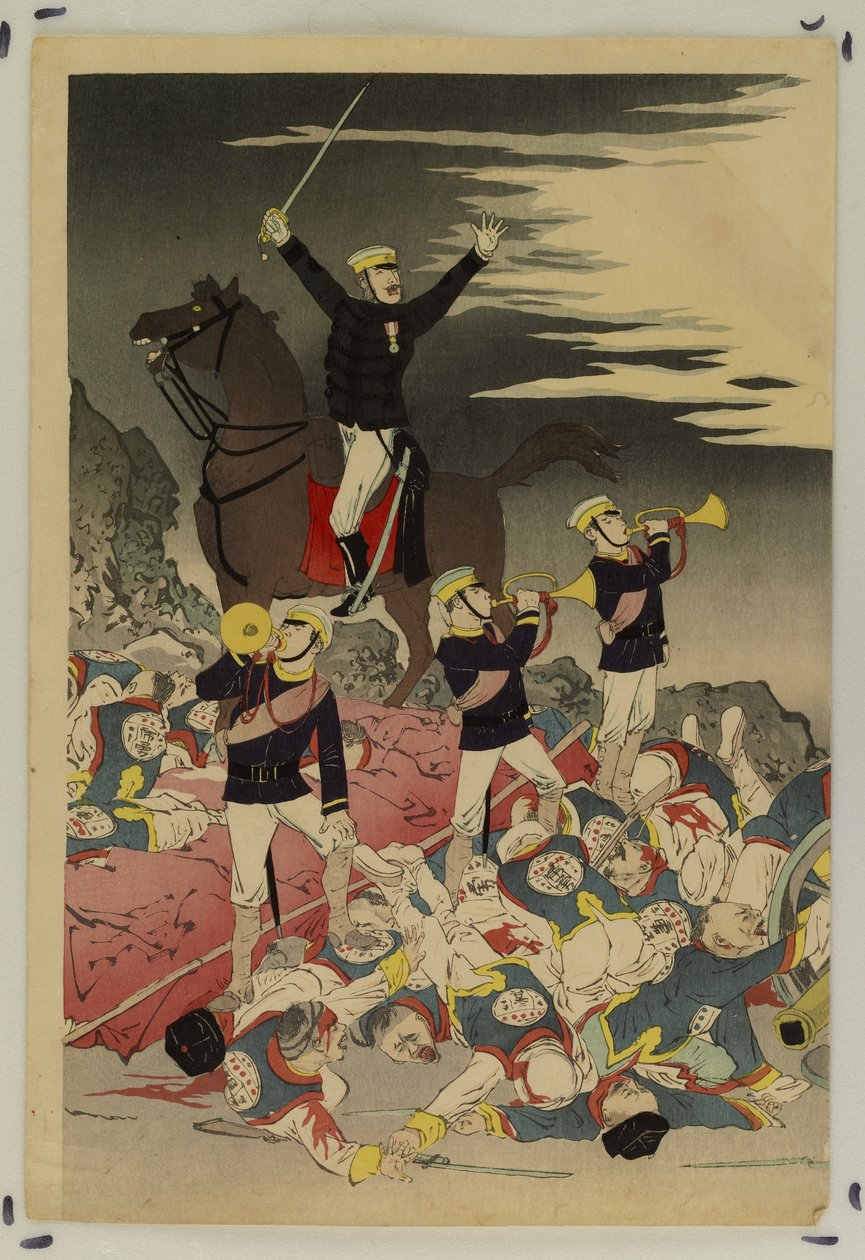 Le soleil se lève sur une victoire japonaise (La chute de Pyongyang) - Kobayashi Kiyochika