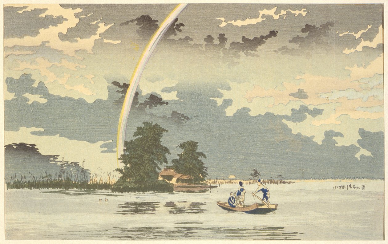 Vue au crépuscule, Hashiba, Tokyo - Kobayashi Kiyochika