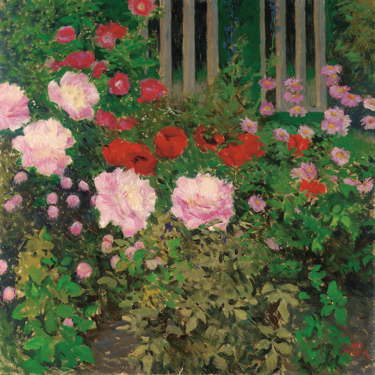 Fleurs et clôture de jardin - Koloman Moser