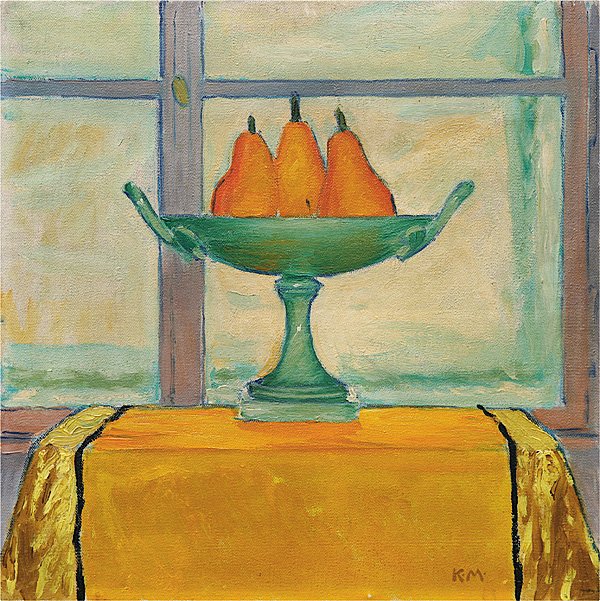 Bol de fruits avec trois poires rouge-jaune - Koloman Moser