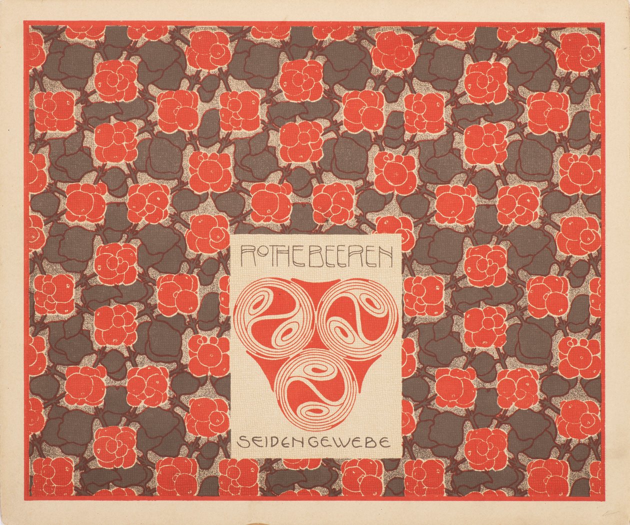 Tissu de soie à baies rouges - Koloman Moser