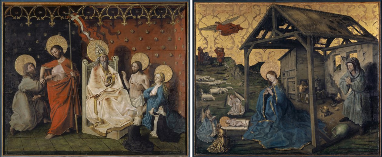 Incrédulité de Saint Thomas et Christ et la Vierge intercédant auprès de Dieu le Père et La Nativité - Konrad Witz