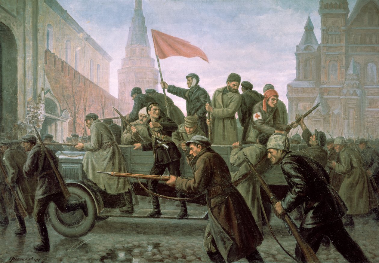 La Prise du Kremlin de Moscou en 1917, 1938 - Konstantin Ivanovich Maximov