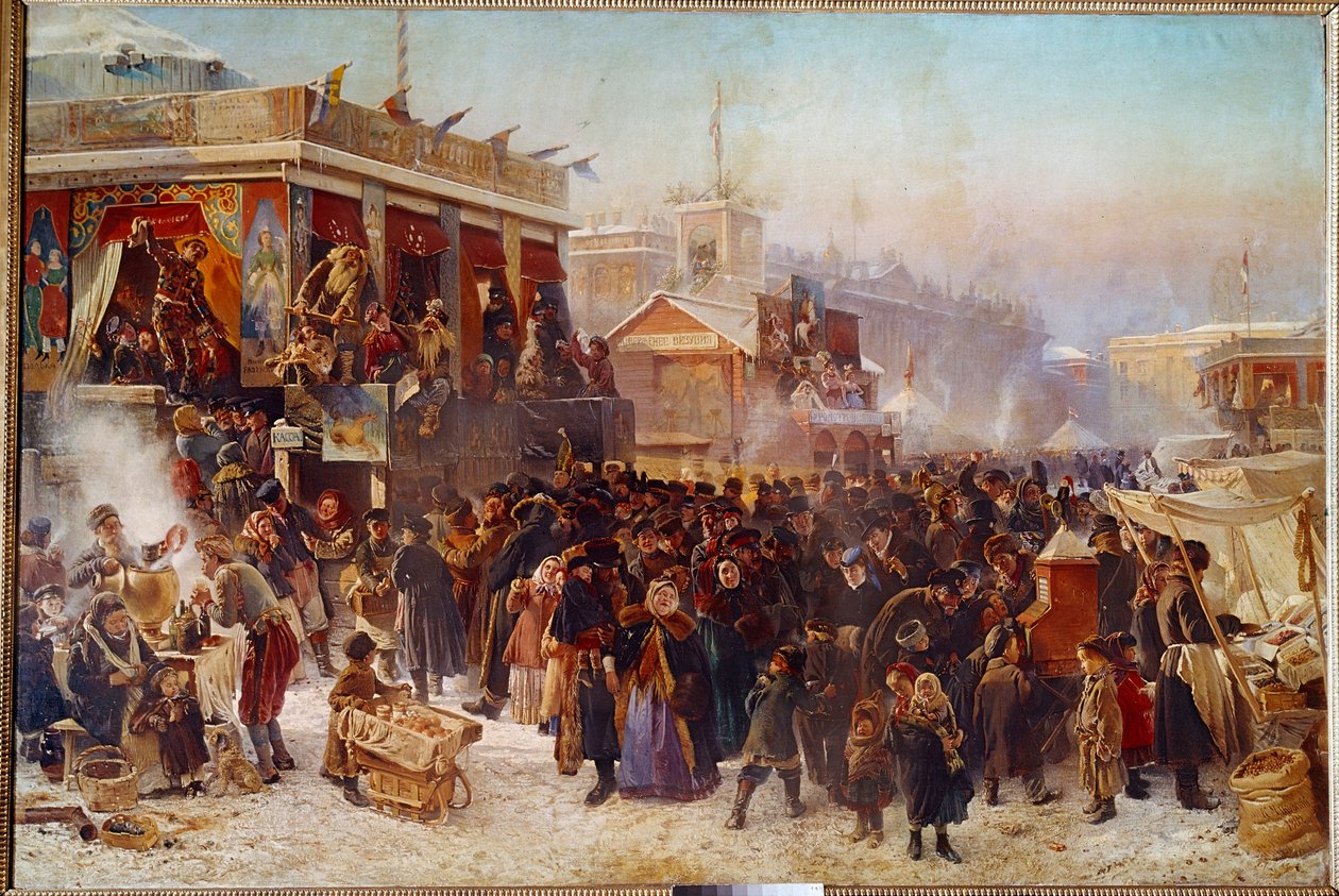 Baladins sur la place Admiraut à Saint-Pétersbourg - Konstantin Egorovich Makovsky