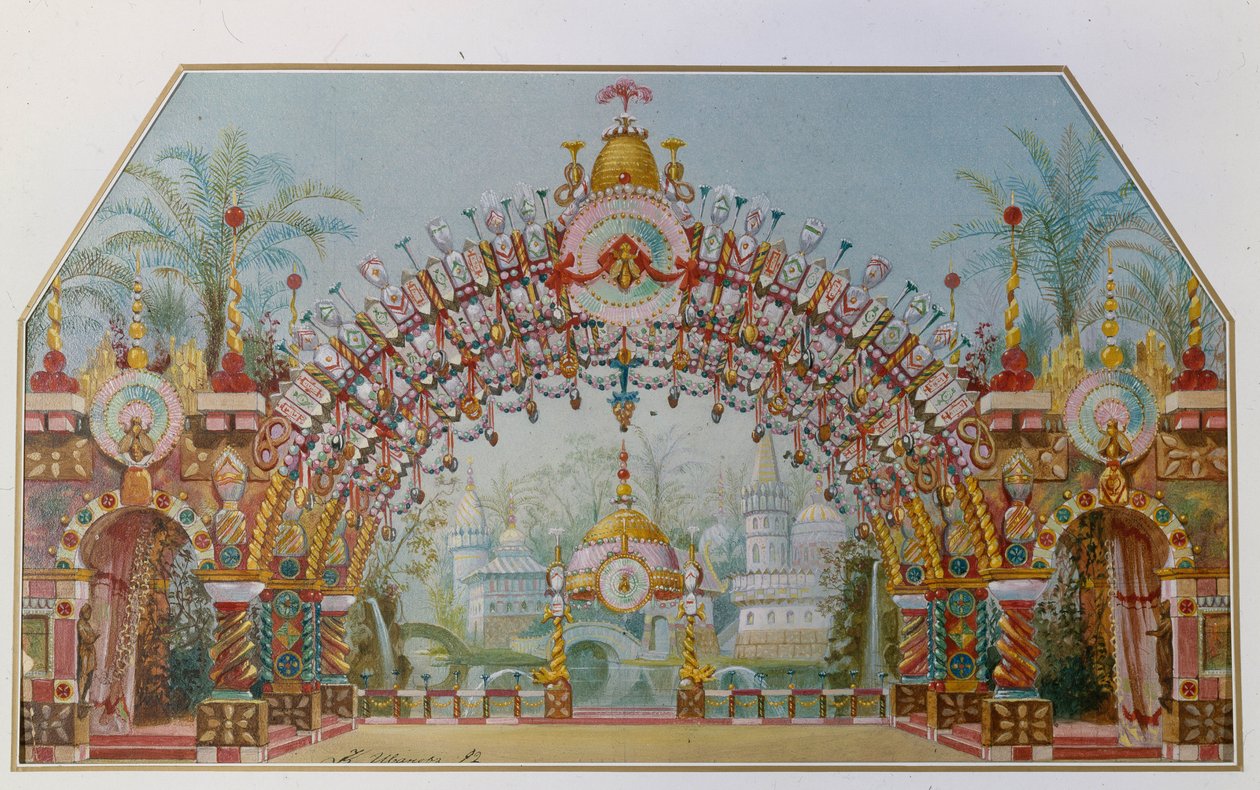 Décor de scène pour le ballet Casse-Noisette de P. Tchaïkovski - Konstantin Matveevich Ivanov