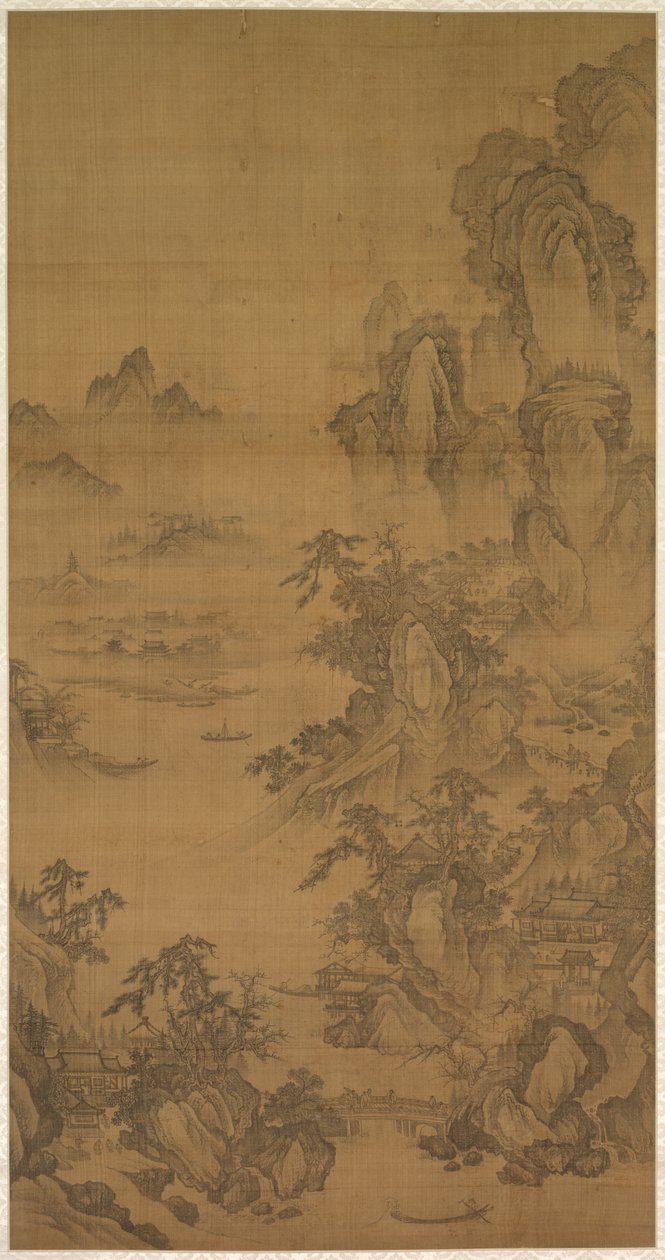Marché de montagne, clair avec brume montante - Korea, Joseon dynasty