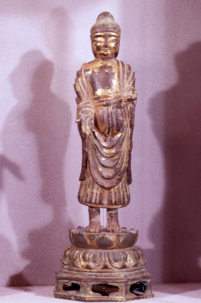 Statuette de Bouddha en bronze doré. Période Silla, 8ème siècle. Collection Hyung pil Chun - Korean School
