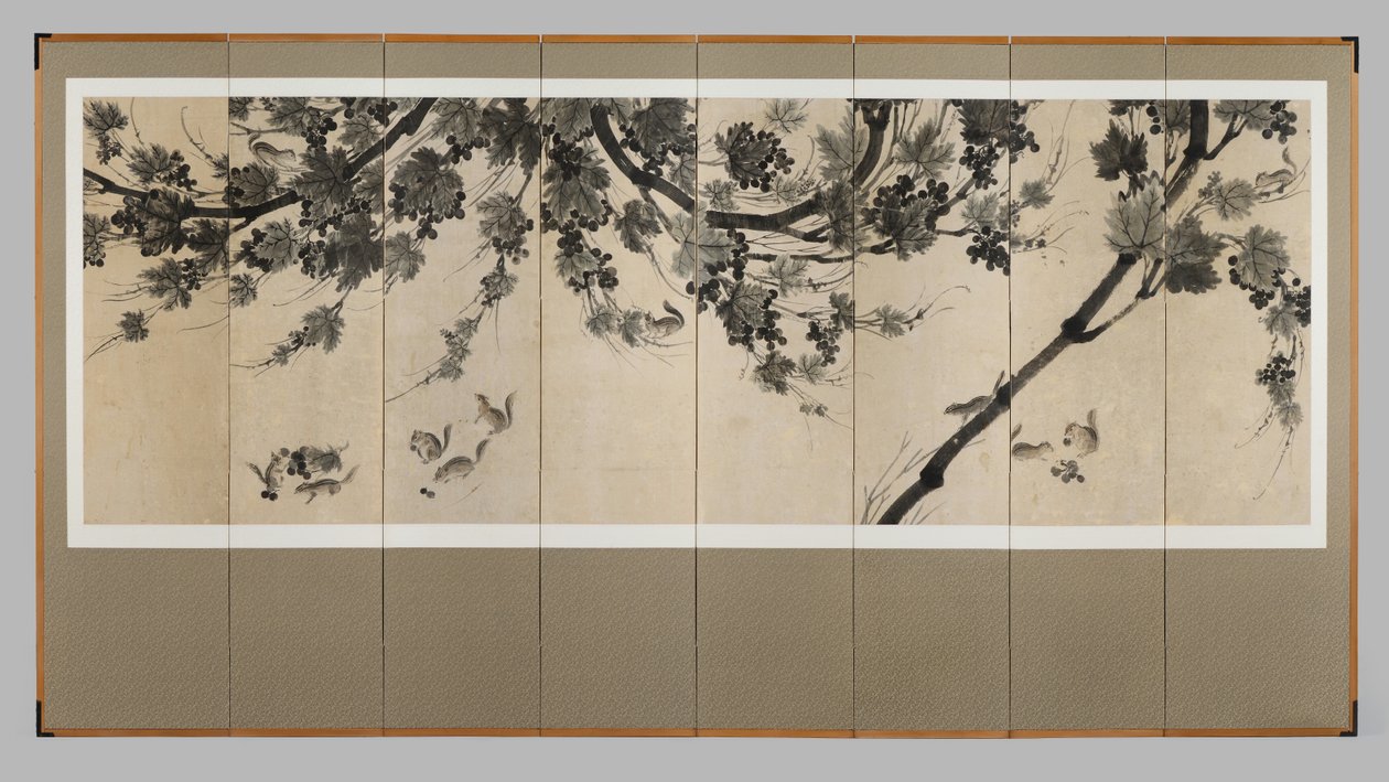 Vignes et tamias, vers 1800 - Korean School