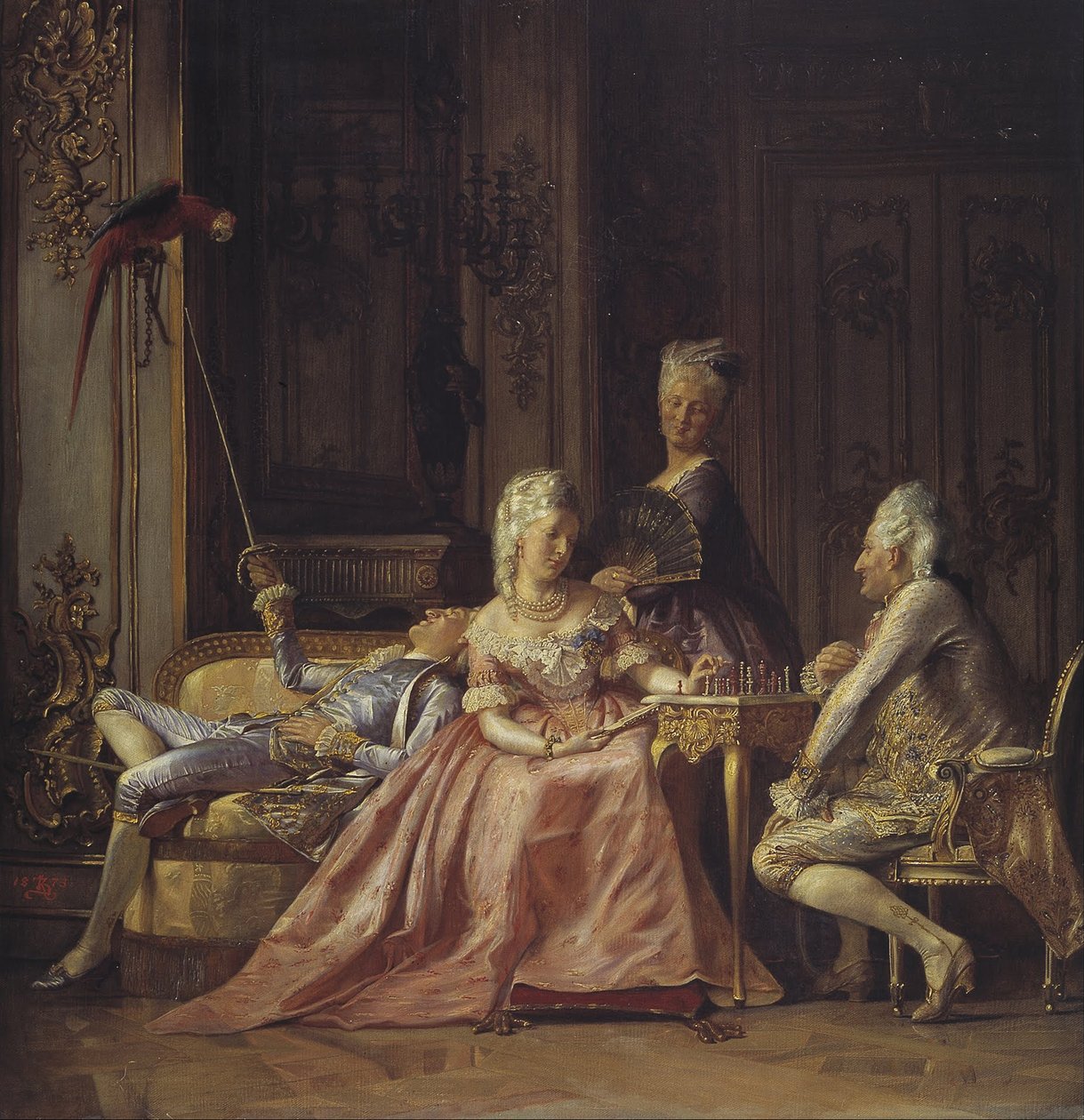 Scène de la cour de Christian VII de Danemark - Kristian Zahrtmann
