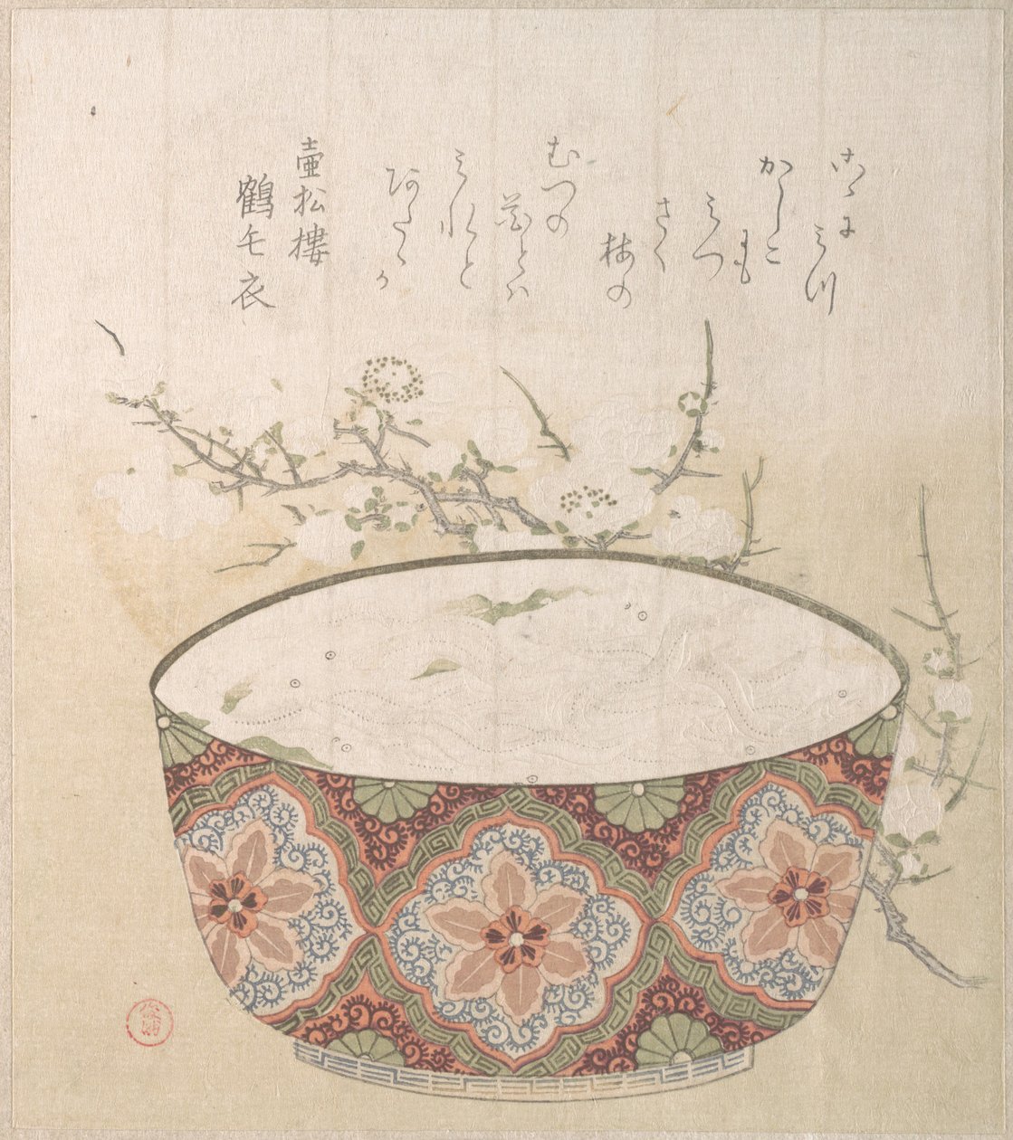 Bol avec poissons blancs et fleurs de prunier - Kubo Shunman