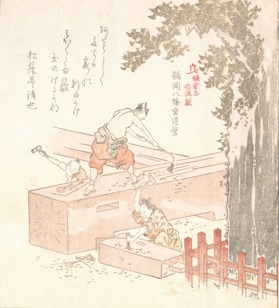 Histoire de Kamakura : Construction du sanctuaire Tsurugaoka Hachiman, fin du XVIIIe-début du XIXe siècle - Kubo Shunman