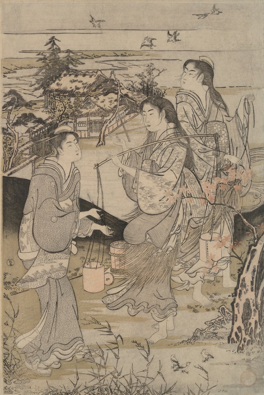 Kōya dans la province de Ki-I et Noda dans la province de Mutsu des Six Rivières de Bijoux - Kubo Shunman
