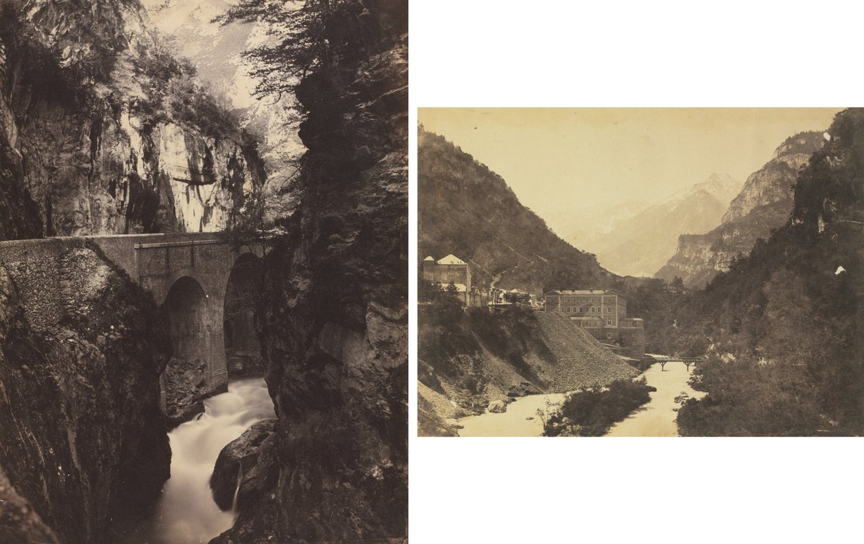 Route vers Eaux-Chaudes, Pyrénées (recto); Eaux-Chaudes, Pyrénées (verso) - Kubo Shunman
