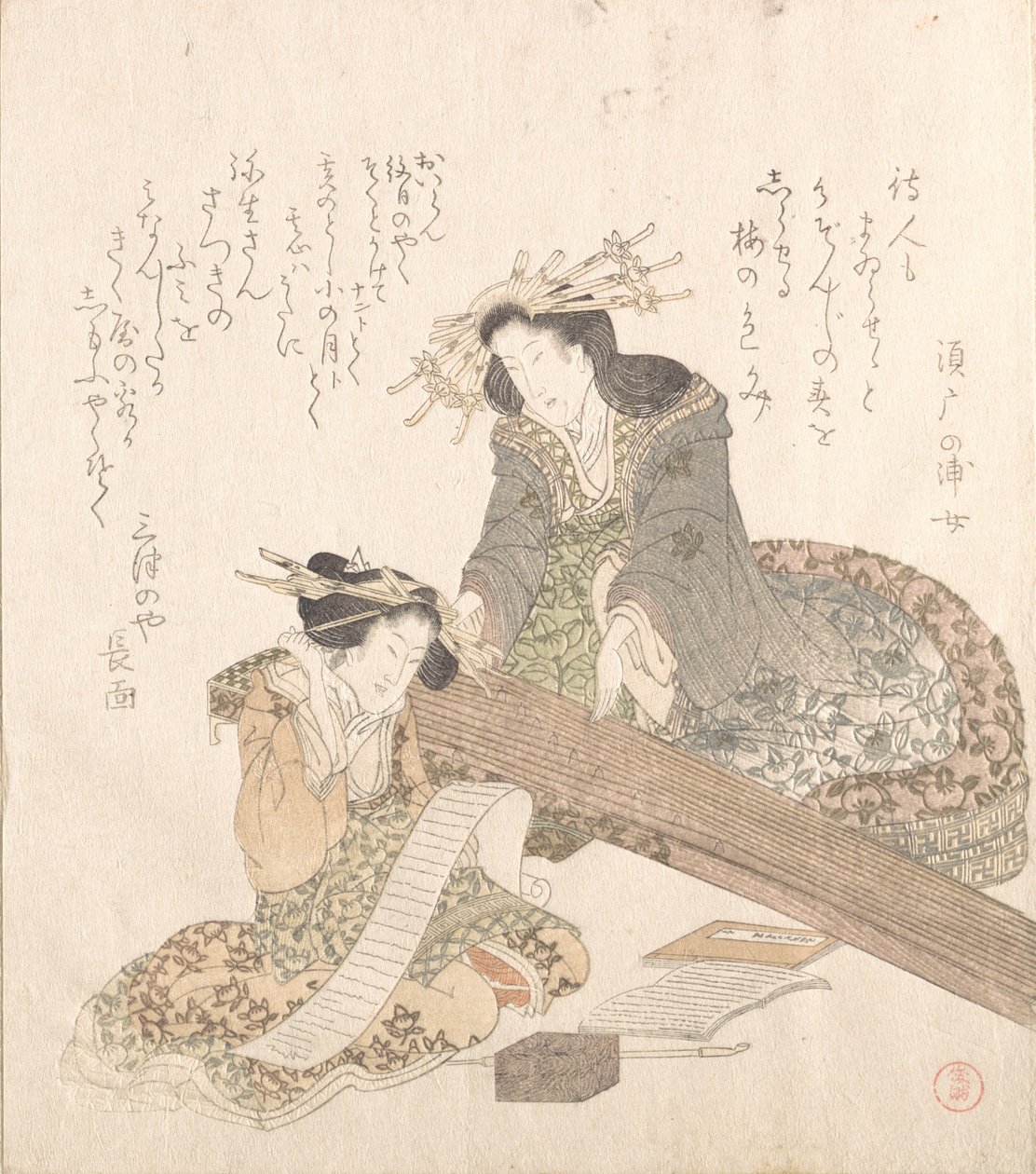 Deux courtisanes..., fin du XVIIIe-début du XIXe siècle - Kubo Shunman