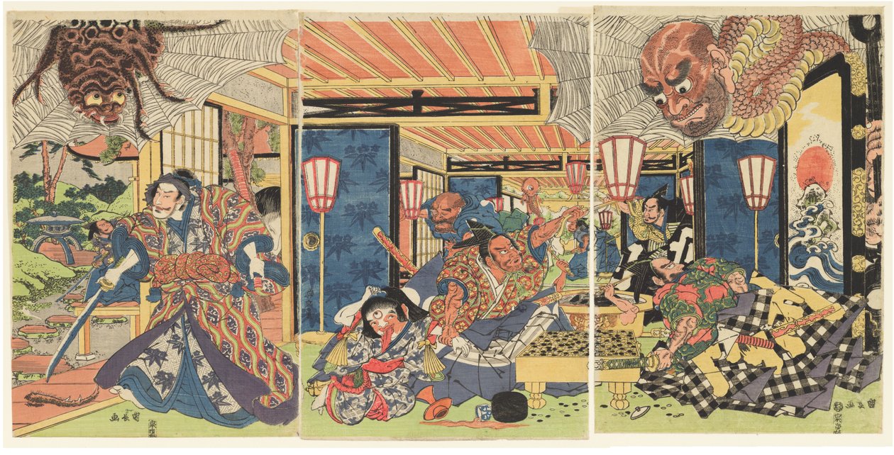 Minamoto no Yorimitsu et ses partisans vainquent l
