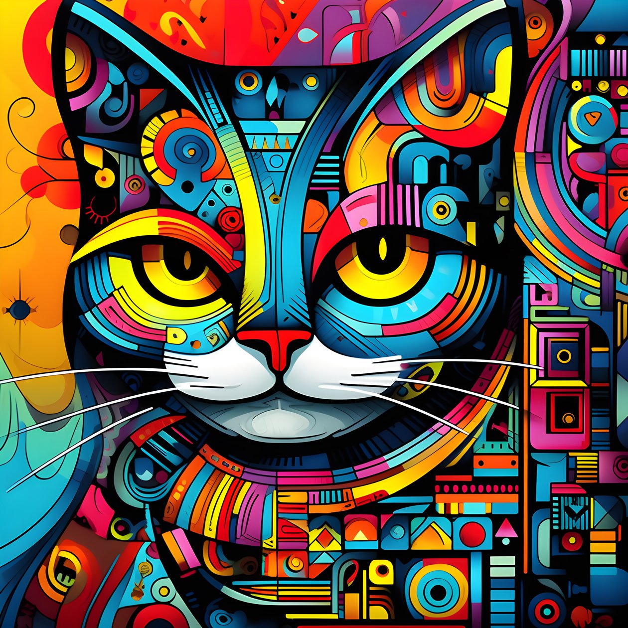 Motif abstrait de chats 4 - Kurt Heppke
