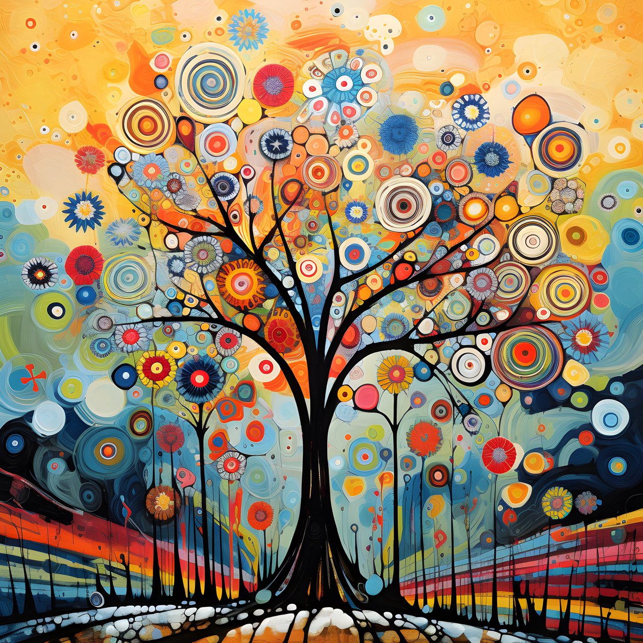 arbre dans le jardin de fleurs 2 - Kurt Heppke