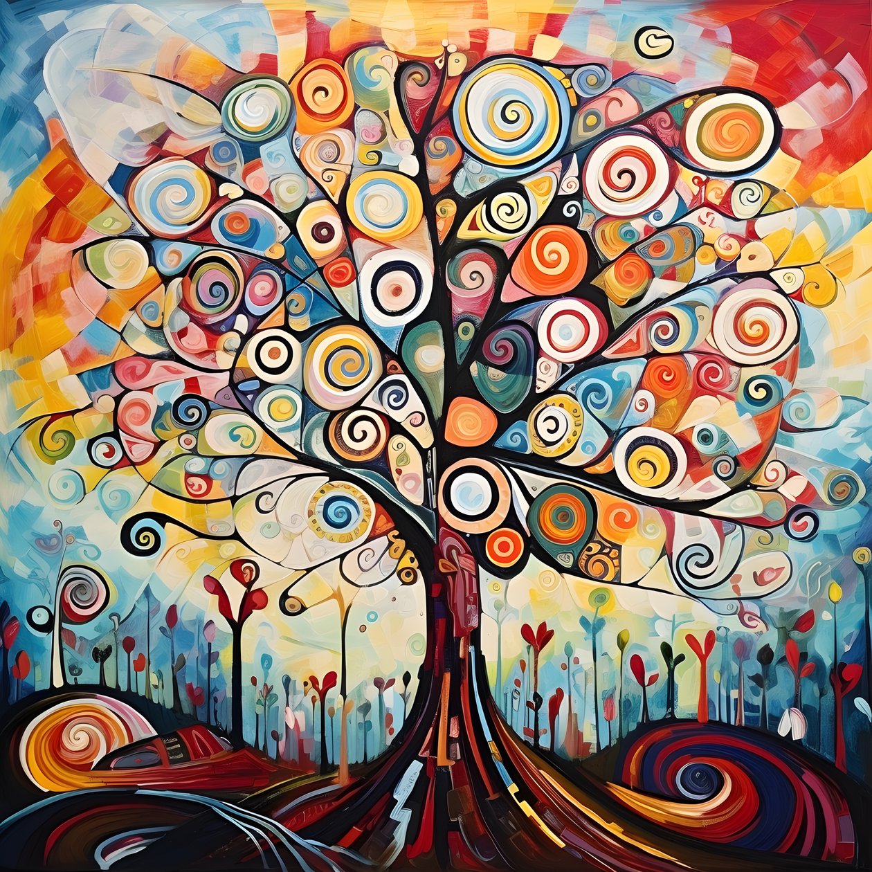 arbre dans le jardin de fleurs 3 - Kurt Heppke