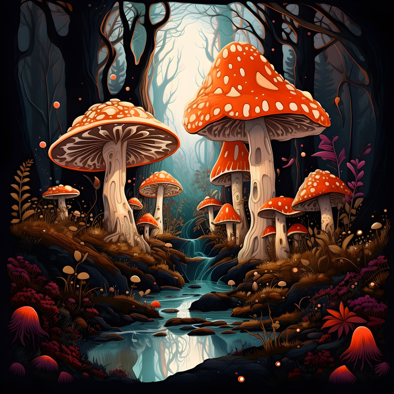 Champignon et forêt 1 - Kurt Heppke