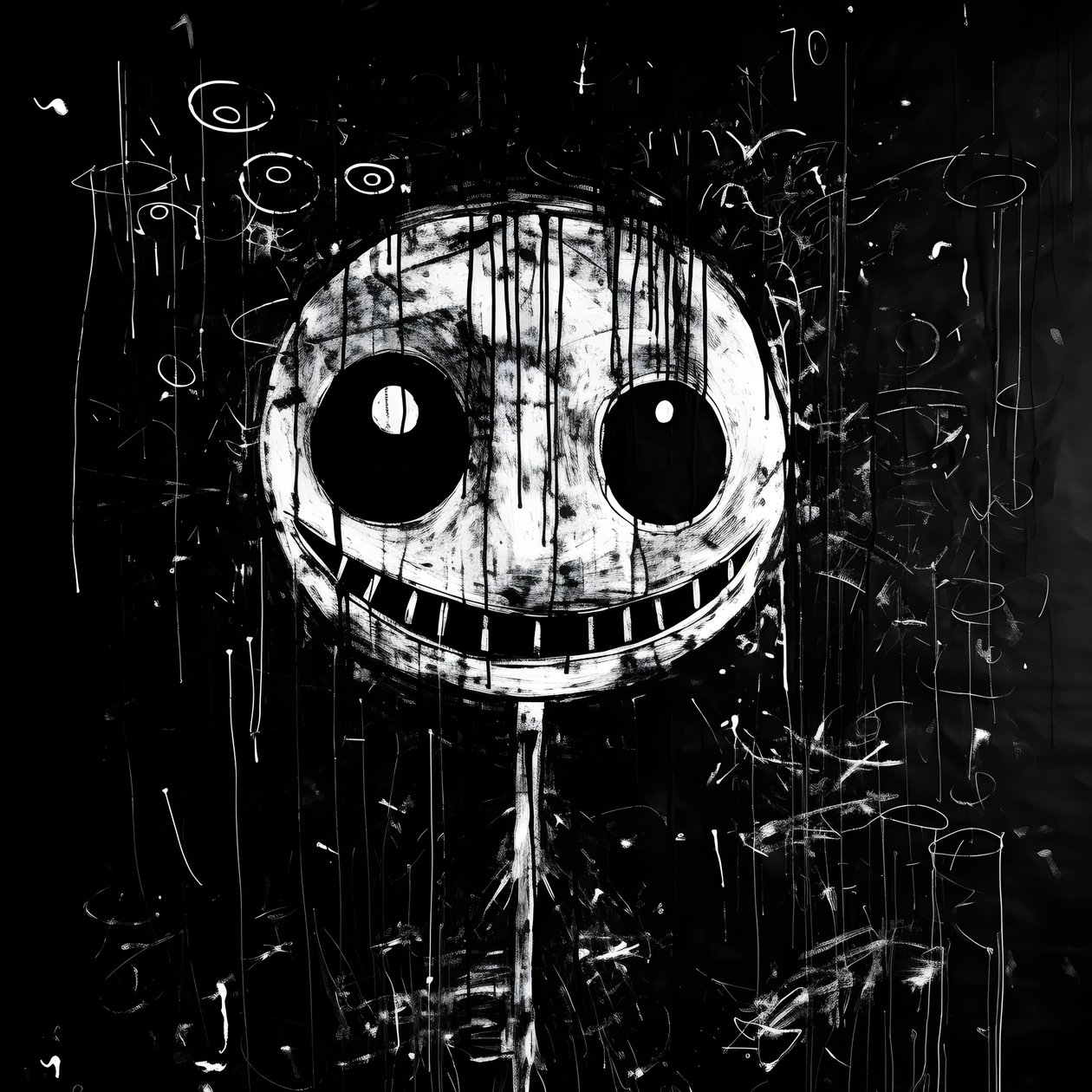 Le visage souriant est dessiné sur du papier noir 4 - Kurt Heppke