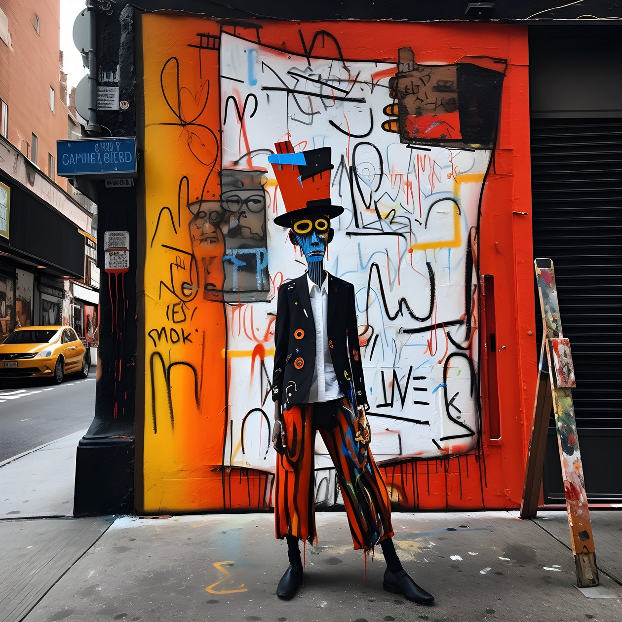 Une figure peinte prend vie en marchant dans une rue de New York, photo surréaliste 4 - Kurt Heppke