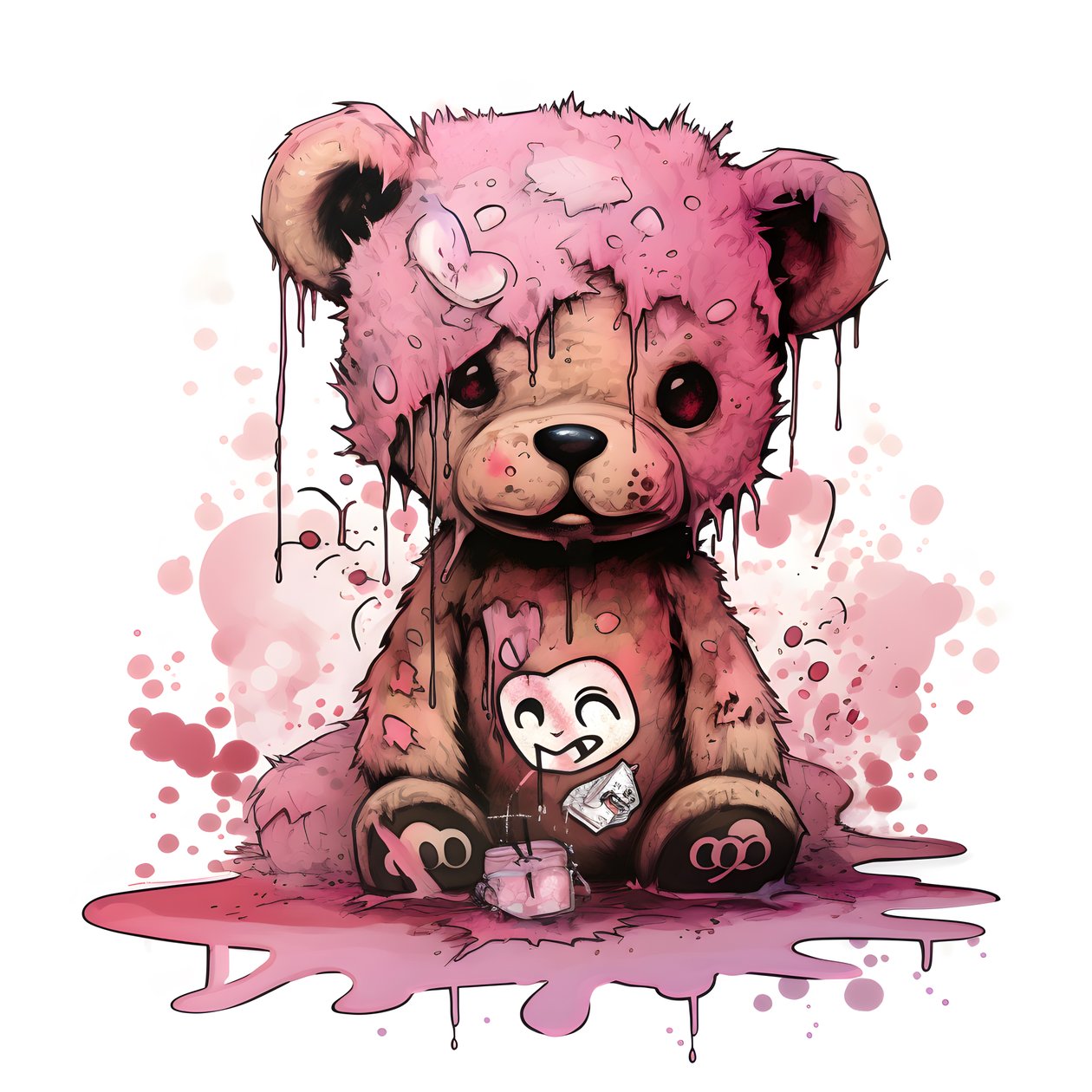 Teddy unisexe rose avec un tatouage brun sur le front - Kurt Heppke