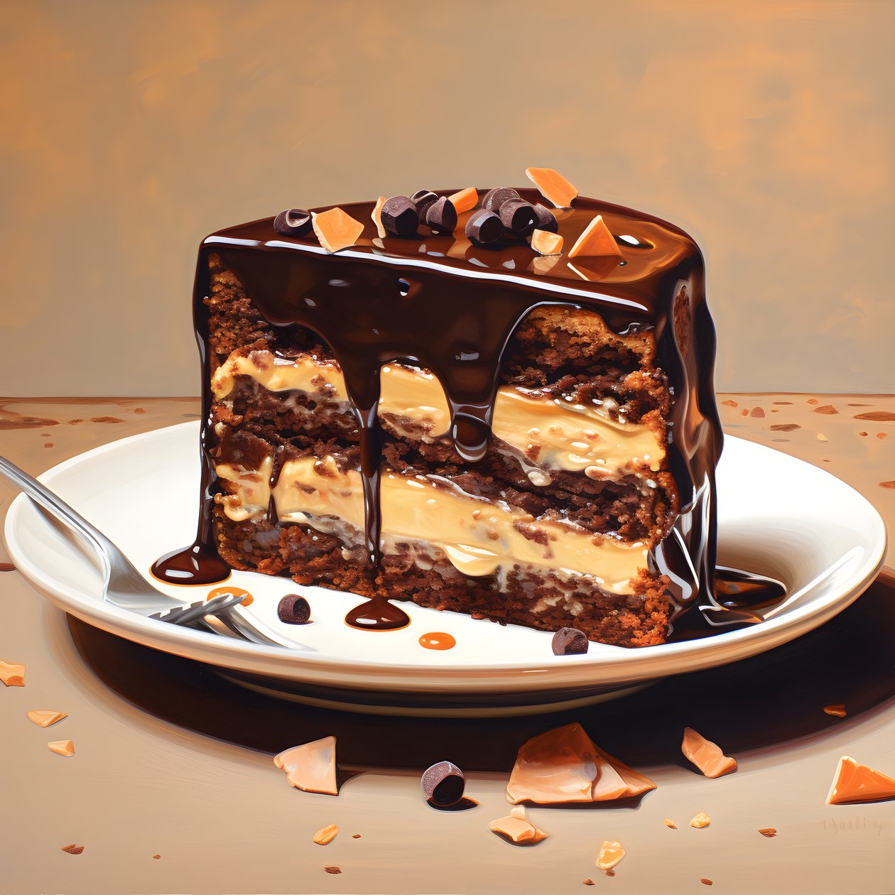 Gâteau au chocolat, caramel et rhubarbe 4 - Kurt Heppke
