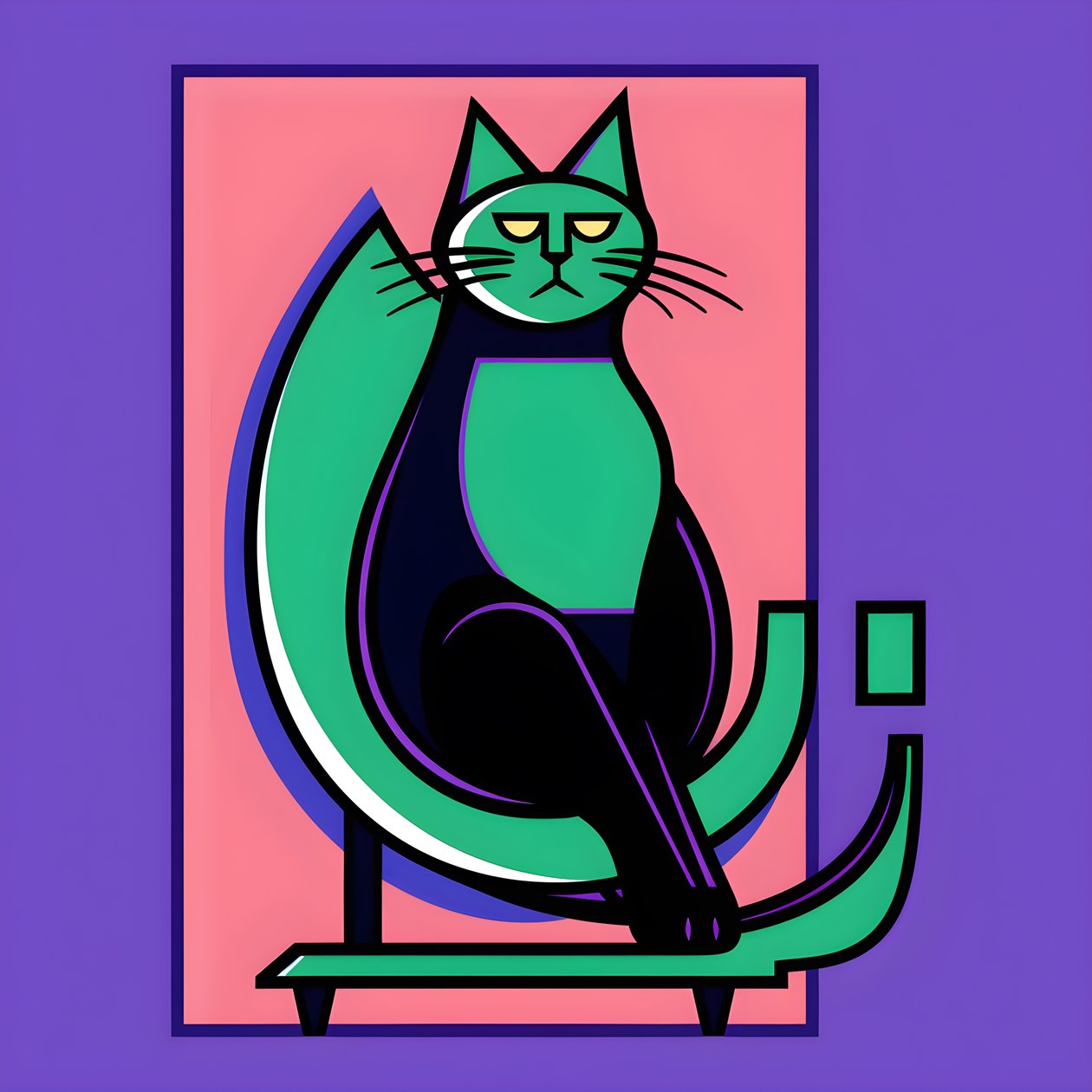 Chat argenté dans un style moderniste 1 - Kurt Heppke