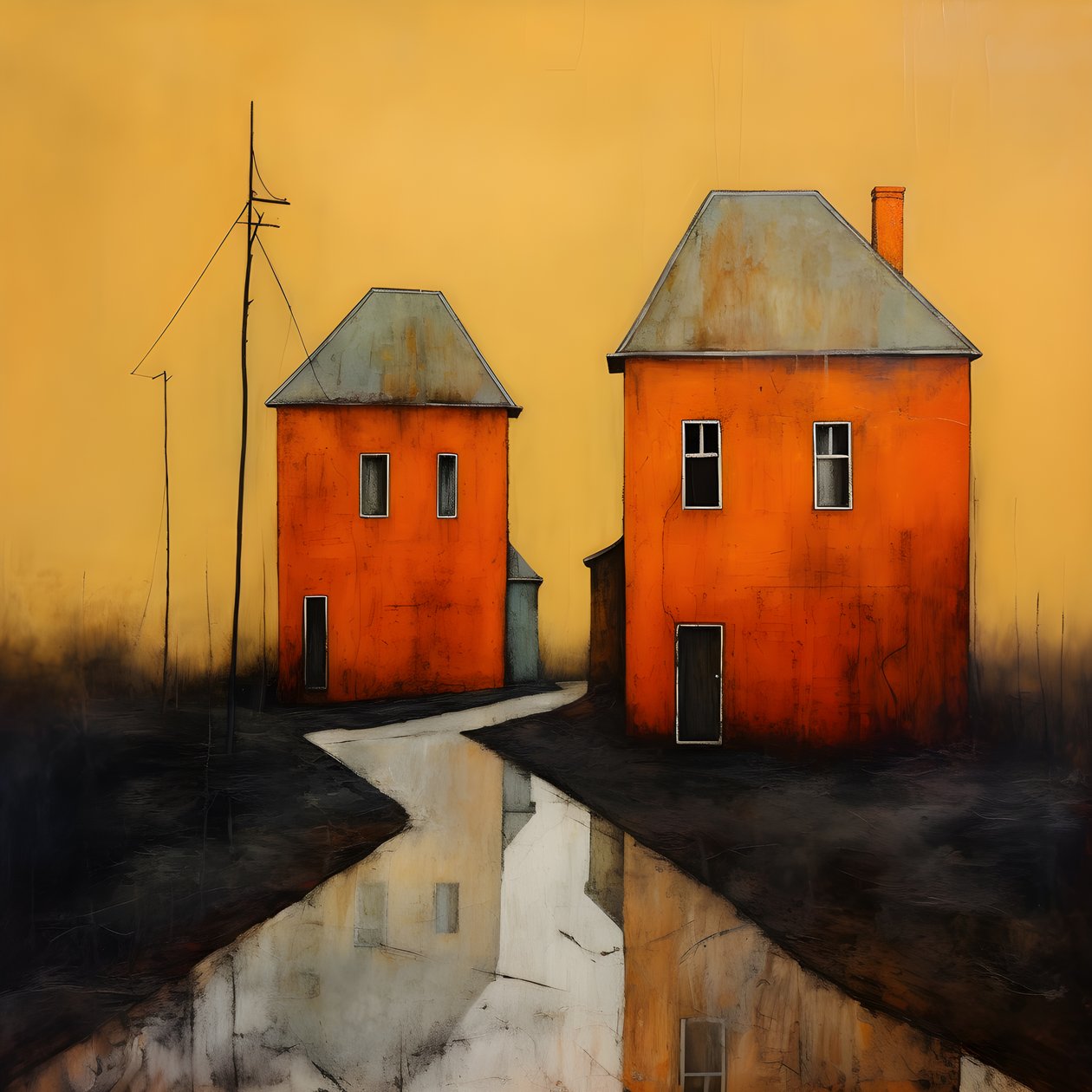 deux maisons orange 4 - Kurt Heppke