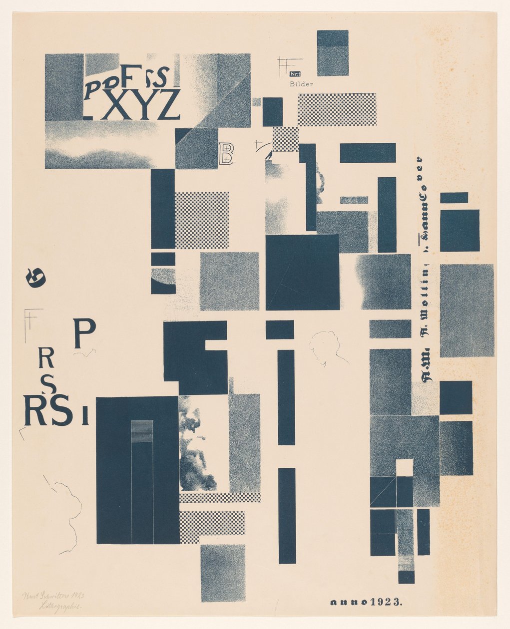 Composition avec éléments typographiques - Kurt Schwitters (signed by artist)