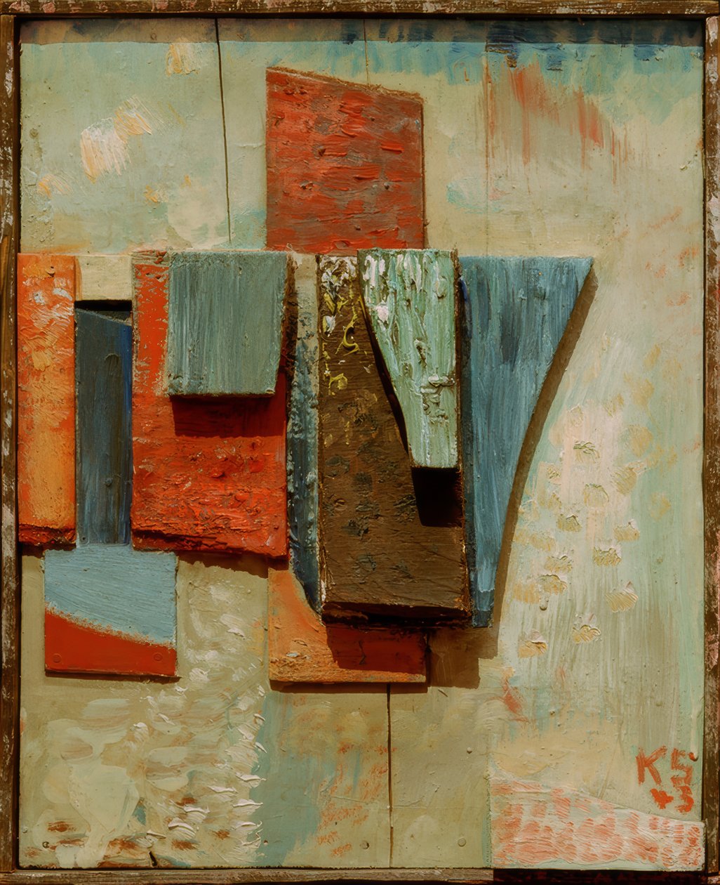 Construction en bois coloré - Kurt Schwitters