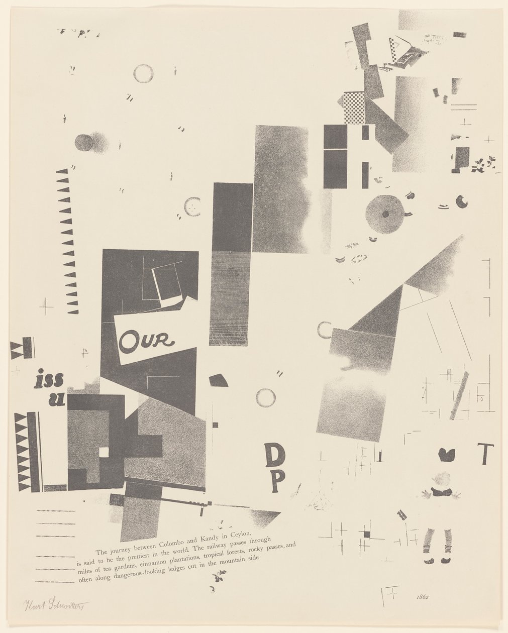 Sans titre, n° 6 de 6 du portfolio Merz 3. Kurt Schwitters 6 Lithos. Merz Mappe. Premier portfolio de l