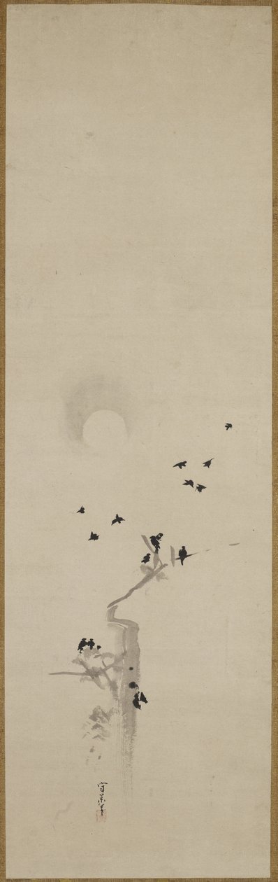 Un vol de corbeaux, c.1690-1700 - Kusumi Morikage Kusumi Morikage