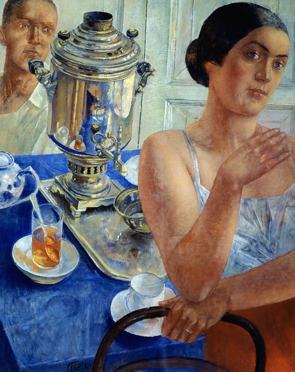 Au samovar, 1926 - Kuzma Sergeevich Petrov Vodkin