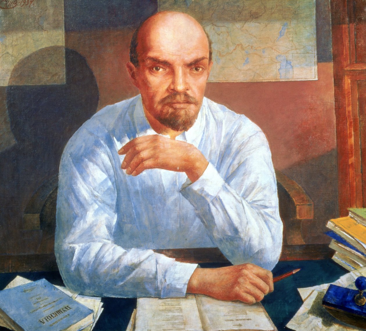 Portrait de Vladimir Ilitch Lénine (1870-1924), 1934 - Kuzma Sergeevich Petrov Vodkin