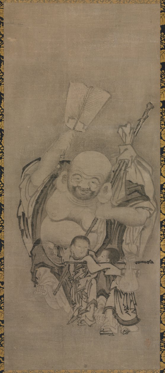 Hotei avec des Immortels taoïstes : Hotei, vers 1575-1600 - Kyūseki Tomonobu