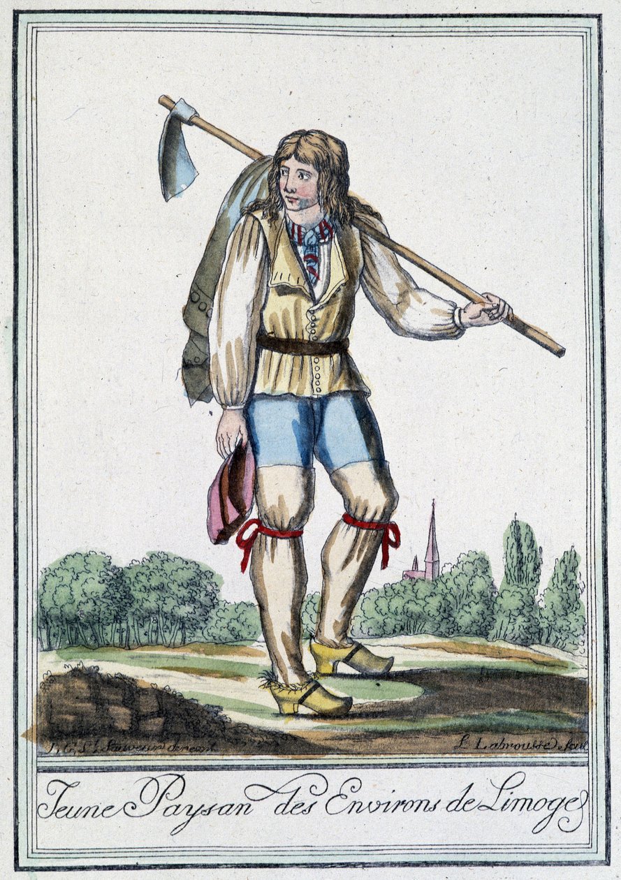 Jeune paysan des environs de Limoges - dans "Encyclopédie des voyages" par J. Grasset St Sauveur, Deron, Paris - L.F. Labrousse