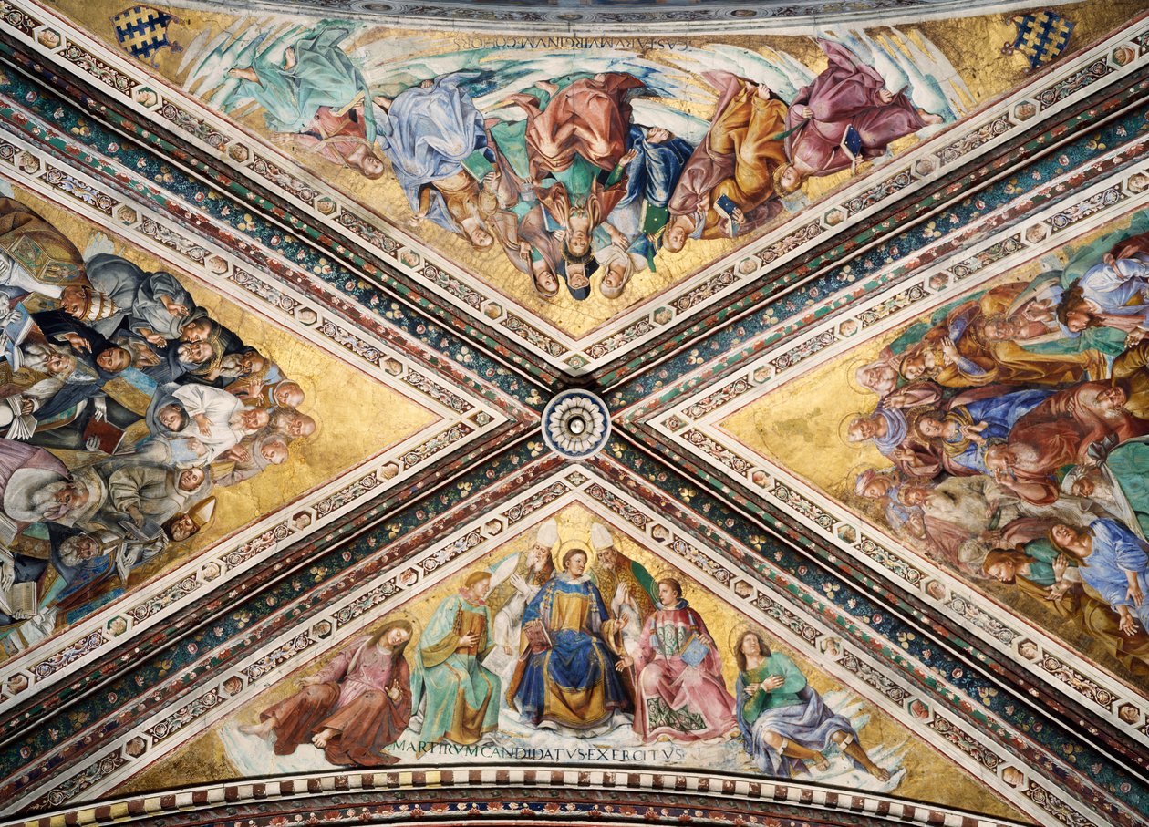 Voûte fresquée par Giovanni da Fiesole dit Fra Angelico et Luca Signorelli, Chapelle de la Madonna di San Brizio, Cathédrale d