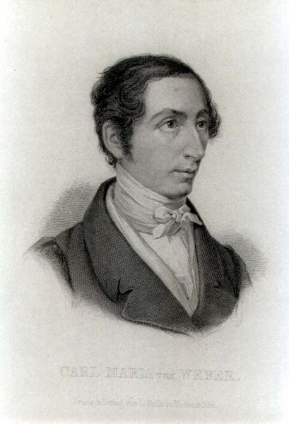 Portrait de Carl Maria von Weber (1786-1826) compositeur allemand - L. Holle