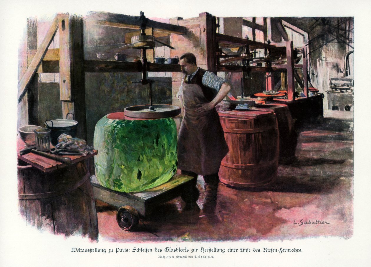 Fabrication de lentilles, Exposition universelle de Paris - L Sabattier