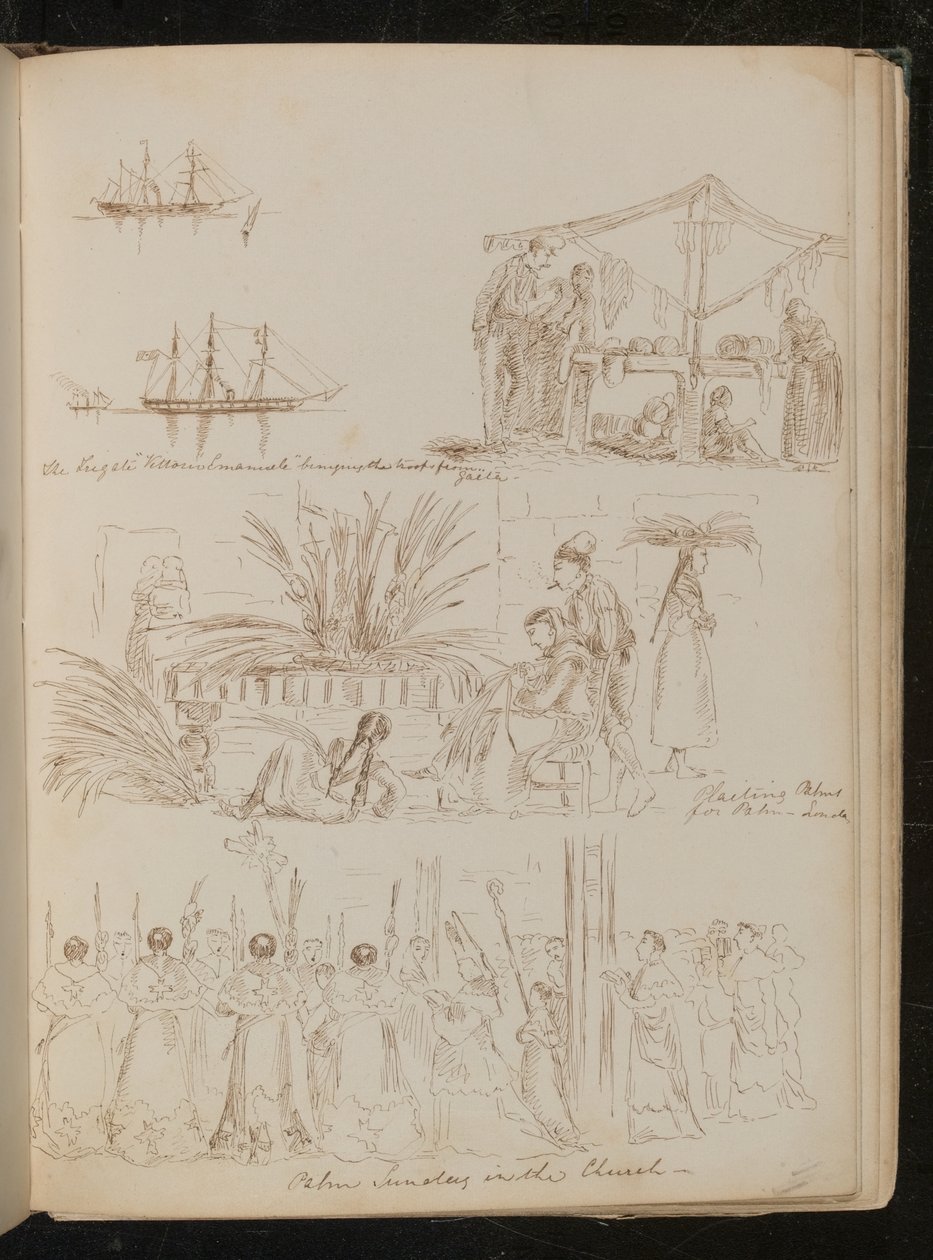 La frégate "Vittorio Emanuele" ramenant les troupes de Gaela, quatre femmes 