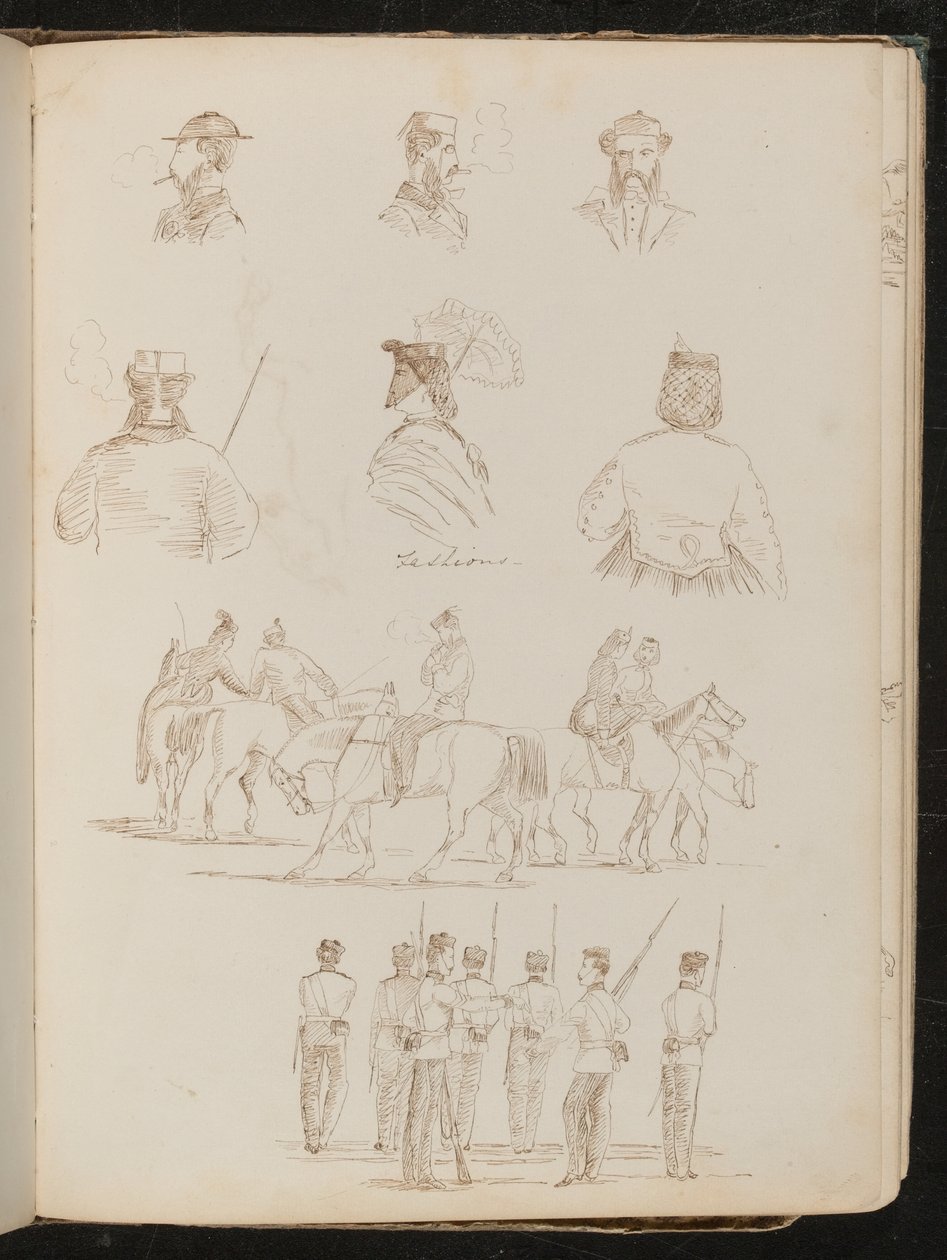 Quatre études de bustes masculins, deux d