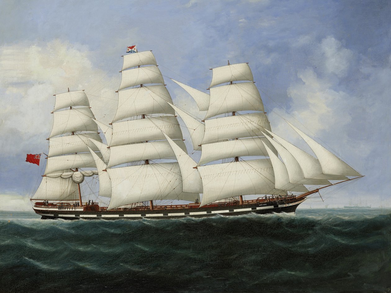 Le navire marchand à gréement intégral "Loch Long" en mer à pleine voilure - Lai Fong