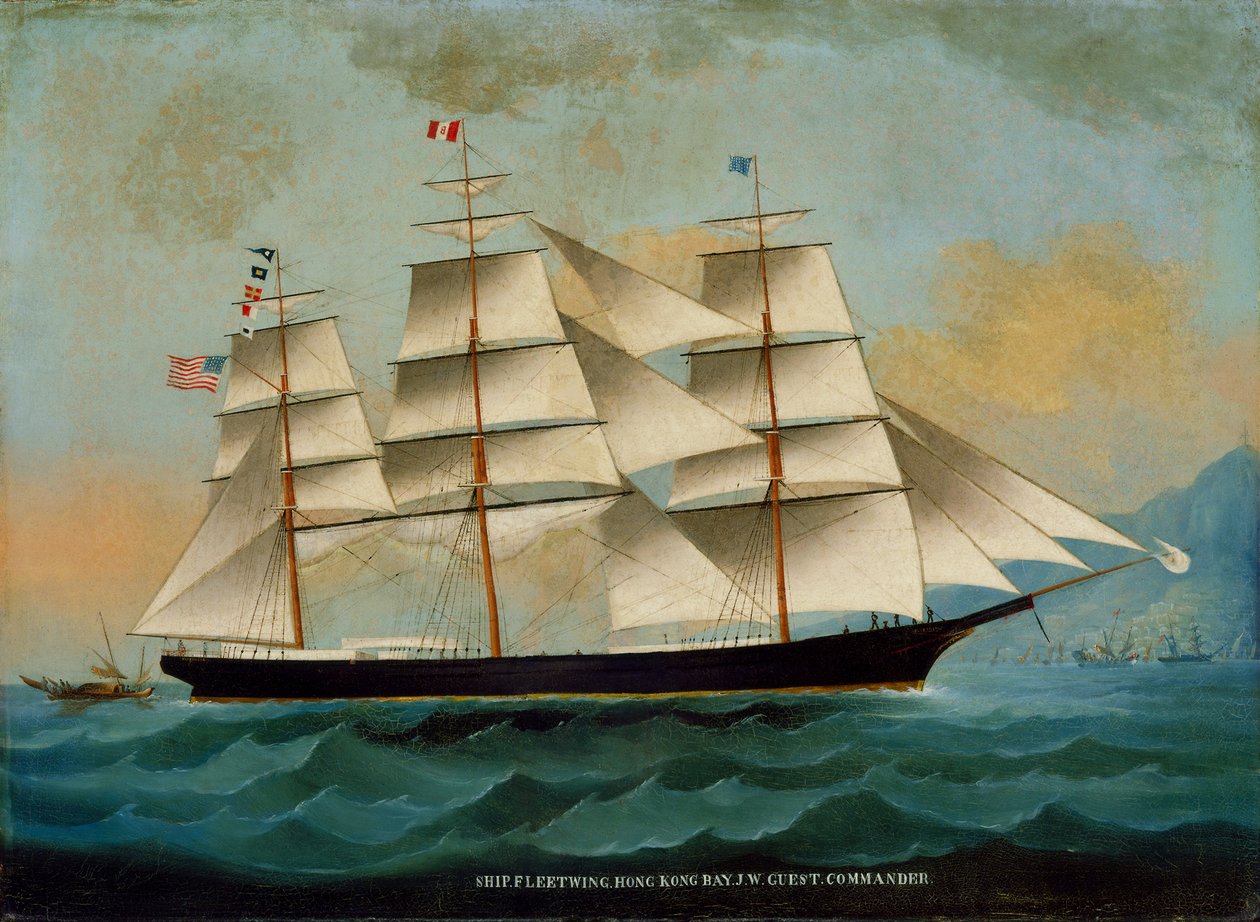 Le navire Fleetwing, baie de Hong Kong, J. W. Guest, commandant - Lai Sung