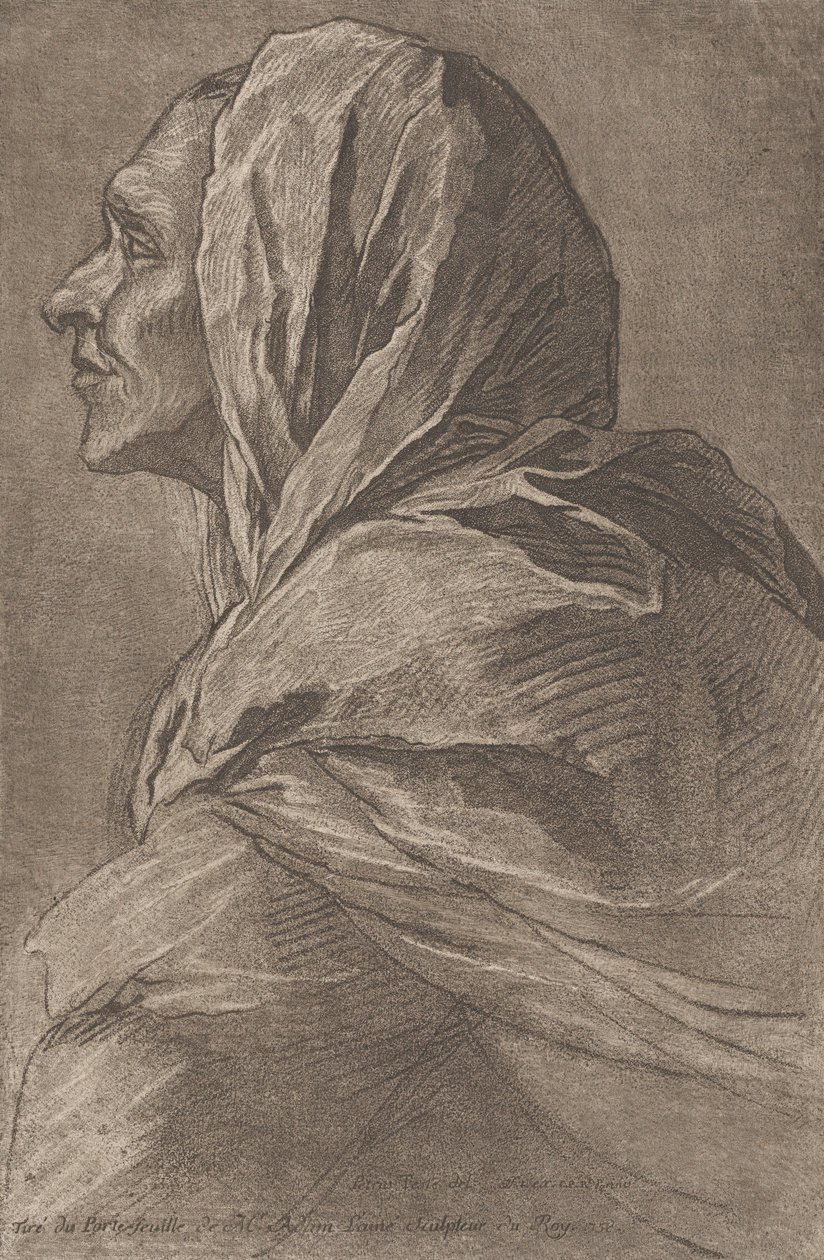 Tête de femme, vers 1758 - Lambert Sigisbert Adam